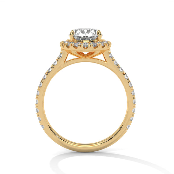 Oval Halo Lab Grown Diamond Gold Ring