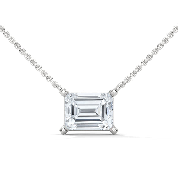 Princess Cut Lab Grown Diamond Gold Pendant Chain