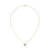 Princess Cut Lab Grown Diamond Gold Pendant Chain