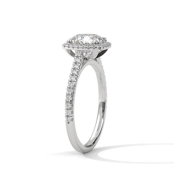Radiant Halo Lab Grown Diamond Gold Engagement Ring