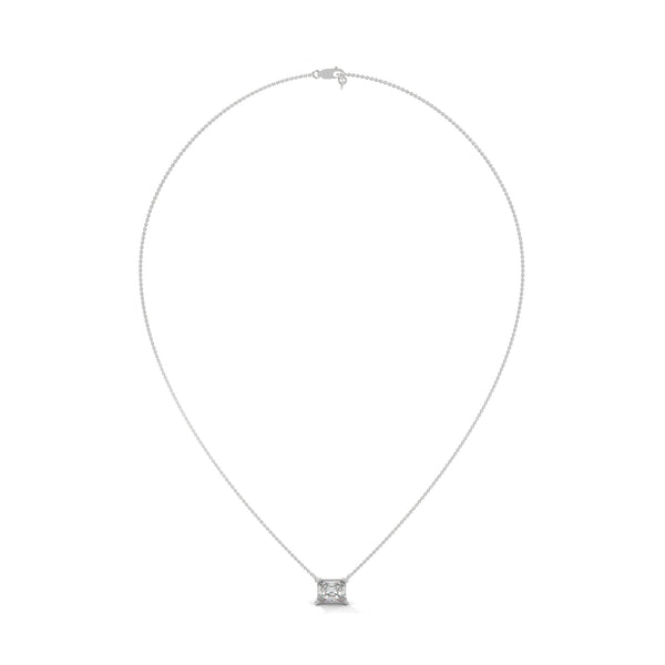 Princess Cut Lab Grown Diamond Gold Pendant Chain