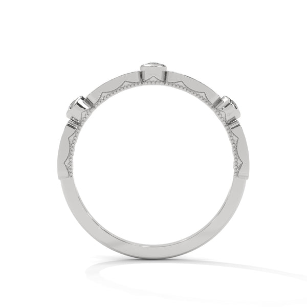 A whimsical yellow gold band featuring alternating bezel and pavé-set diamonds, creating a playful, elegant sparkle.