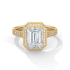 “Arden Ring—emerald-cut brilliance, sleek pavé halo, and modern white-gold luxury crafted to symbolize timeless elegance, refined style, and everlasting love.”