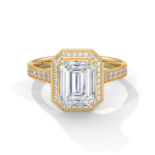 “Arden Ring—emerald-cut brilliance, sleek pavé halo, and modern white-gold luxury crafted to symbolize timeless elegance, refined style, and everlasting love.”