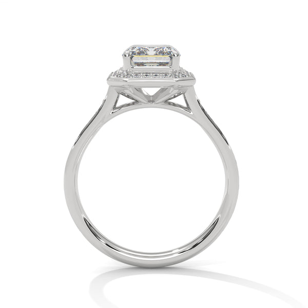 “Arden Ring—emerald-cut brilliance, sleek pavé halo, and modern white-gold luxury crafted to symbolize timeless elegance, refined style, and everlasting love.”
