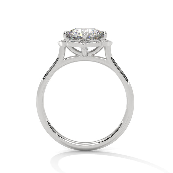 Vintage Halo Lab Grown Diamond Gold Ring