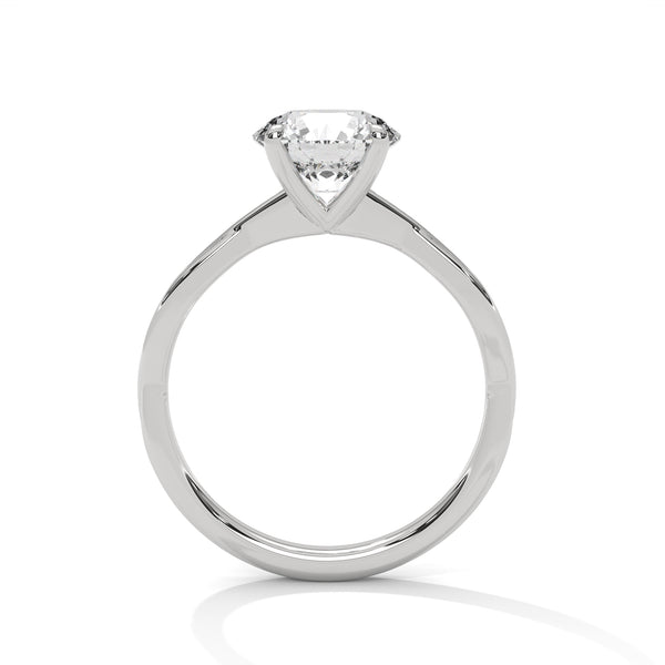 Twist Solitaire Round Cut Lab Grown Diamond Gold Ring
