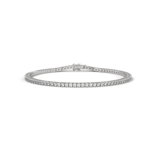 This luxurious tennis bracelet features 51 oval-shaped diamonds, totaling 9.00 carats. With a 7-inch length, it radiates elegance and charm, making it a perfect accessory for any occasion.
