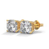 Cushion Cut Lab Grown Diamond Gold Stud Earrings