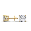 Cushion Cut Lab Grown Diamond Gold Stud Earrings