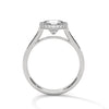 Round Cut Lab Grown Diamond Bezel Halo Gold Ring