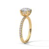 Round Pave Lab Grown Diamond Gold Ring