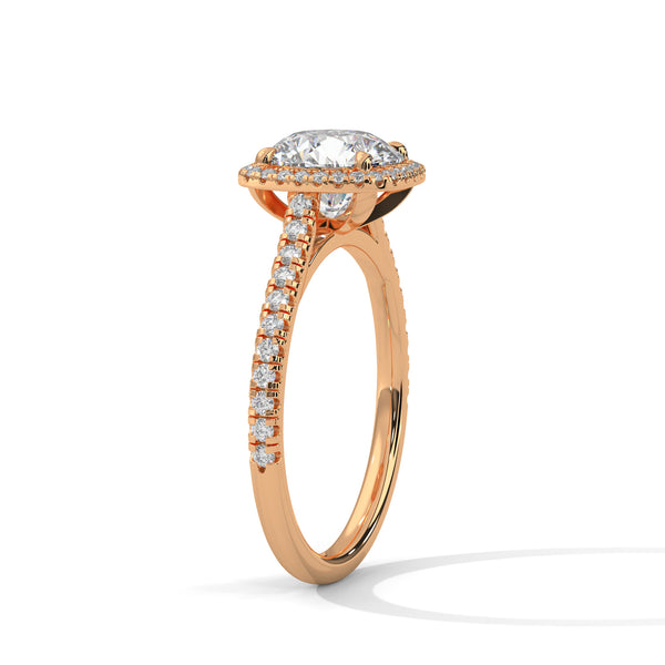 Radiant Halo Lab Grown Diamond Gold Engagement Ring