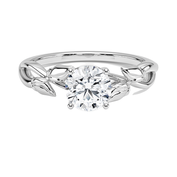 A nature-inspired masterpiece, Sylvan Bloom entwines delicate leaf motifs and shimmering diamonds into an enchanting white metal setting.