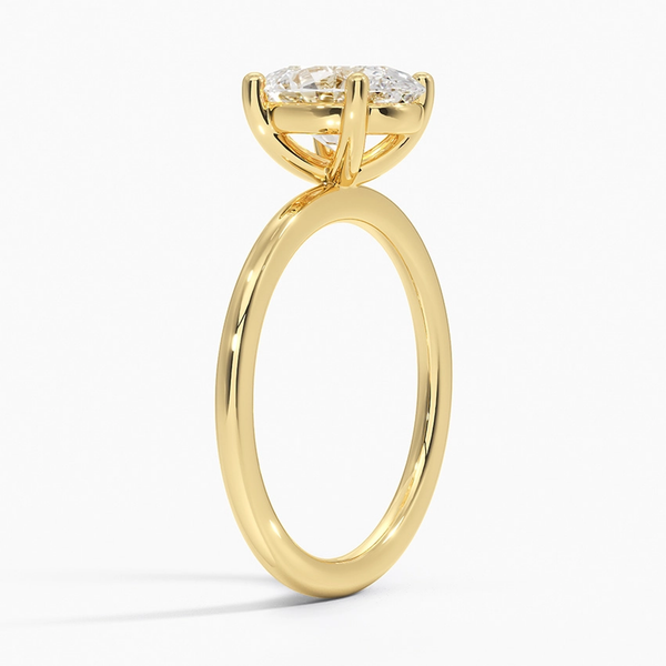 Minimalist elegance at its finest—Celestia Pure features a breathtaking oval diamond in a timeless solitaire setting crafted from polished white metal.