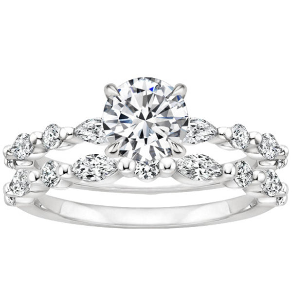 “Radiate timeless elegance with this marquise-accented diamond ring, crafted in luxurious yellow gold for a dazzling, feminine, and unforgettable statement.”