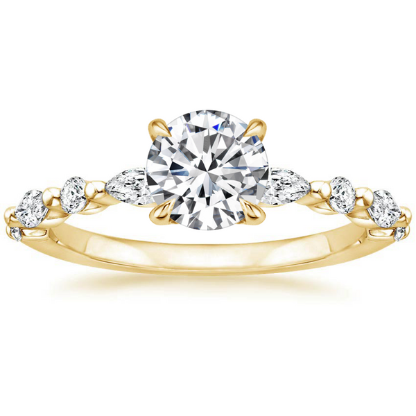 “Radiate timeless elegance with this marquise-accented diamond ring, crafted in luxurious yellow gold for a dazzling, feminine, and unforgettable statement.”