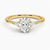 An elegant three-stone ring featuring a radiant oval center gem embraced by soft pear-cut side stones.