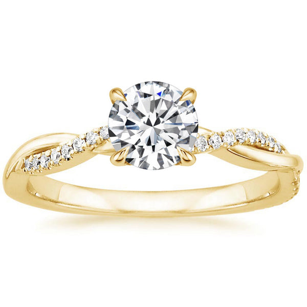“Celebrate timeless romance with this twisted diamond engagement ring, blending modern brilliance and delicate pavé detailing for unforgettable sparkle and elegance.”