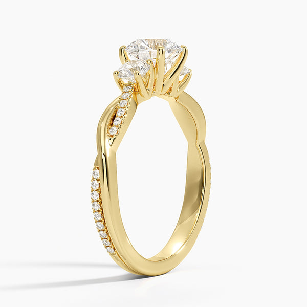 A radiant masterpiece with a floral-inspired setting and pavé diamond details that dazzle from every angle.