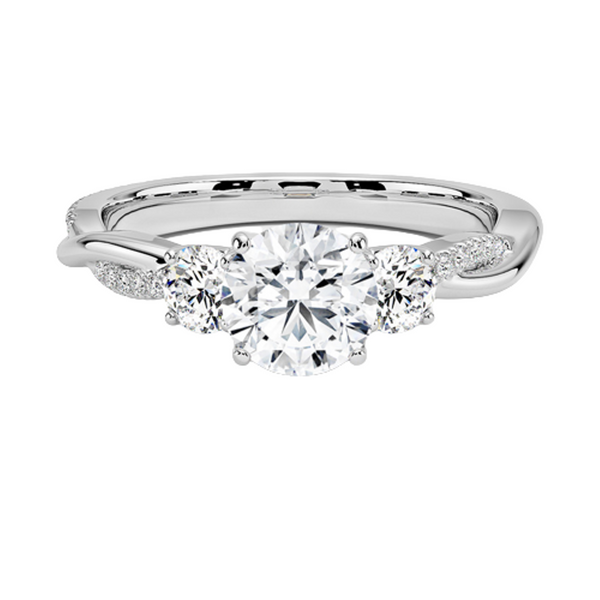 A radiant masterpiece with a floral-inspired setting and pavé diamond details that dazzle from every angle.