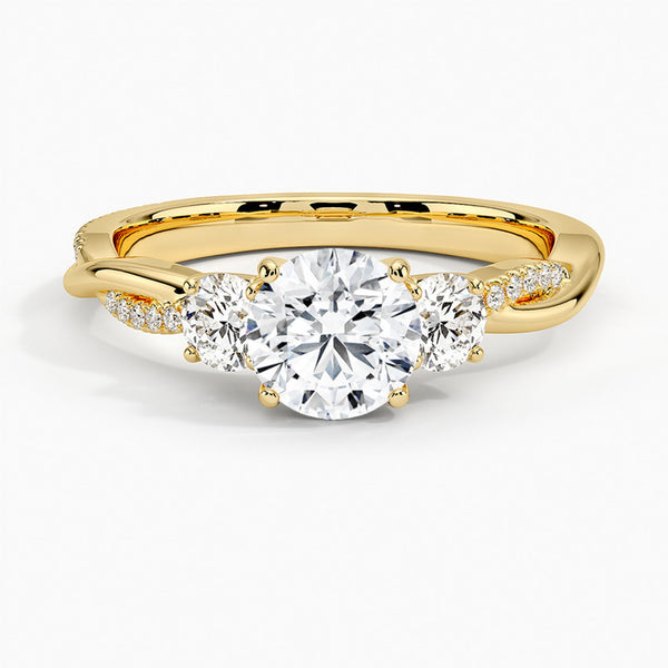 A radiant masterpiece with a floral-inspired setting and pavé diamond details that dazzle from every angle.