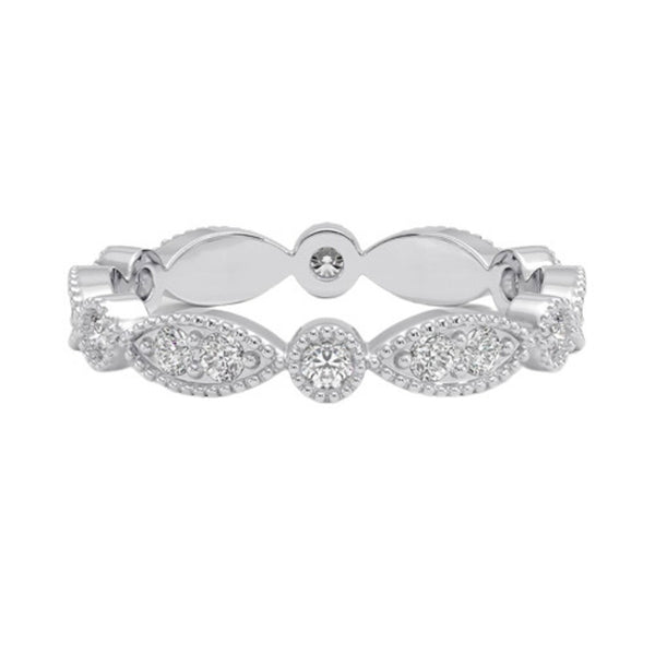 "Celebrate timeless elegance with this vintage-inspired diamond eternity ring, featuring milgrain detailing, brilliant sparkle, and exquisite craftsmanship for everyday luxury."