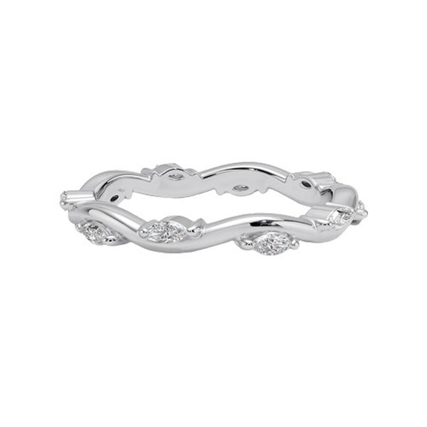"Elevate your elegance with this marquise diamond twist band, blending luxury, brilliance, and timeless craftsmanship for unforgettable everyday and bridal style."