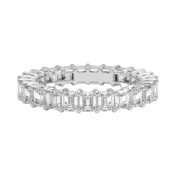 “Celebrate everlasting brilliance with this emerald-cut diamond eternity band, crafted in premium white gold for timeless luxury, sparkle, and sophistication.”