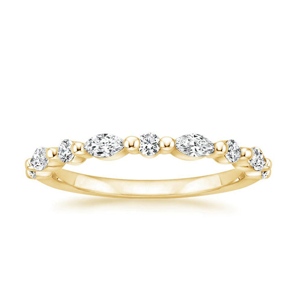 “Radiate timeless elegance with this marquise-accented diamond ring, crafted in luxurious yellow gold for a dazzling, feminine, and unforgettable statement.”