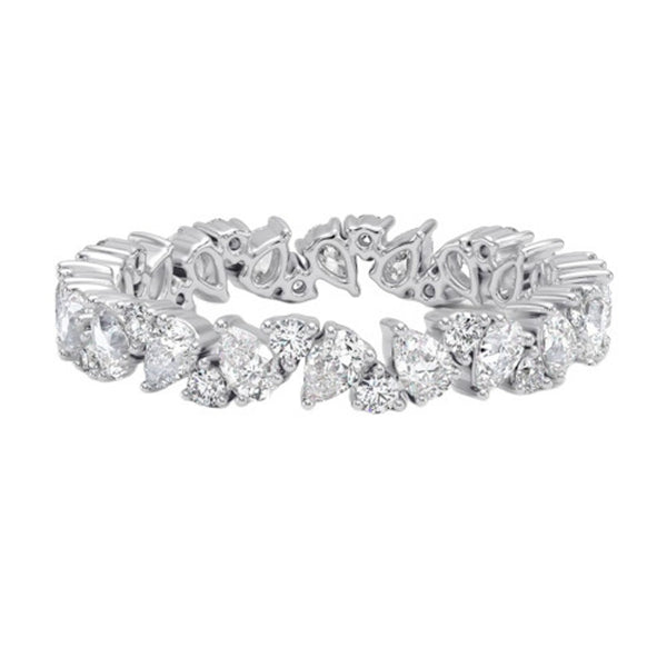 “Celebrate everlasting elegance with this pear-shaped diamond eternity ring, crafted for luxury lovers seeking timeless brilliance, sparkle, and unmatched sophistication.”