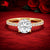 Round Pave Lab Grown Diamond Gold Ring