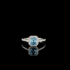 Emerald Cut Blue Diamond Halo Engagement Ring (1.97 ct. tw.) 14kt White Gold