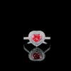 Heart-Shaped Pink Diamond Double Halo Engagement Ring with Pavé Band (1.56 ct. tw.) 14kt White Gold