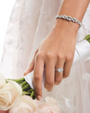 2.50 MM Flower Colorless Lab Grown Box Tennis Bracelet