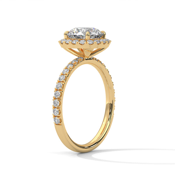 “Celestial Radiance Ring—brilliant center diamond, pavé halo sparkle, and timeless elegance crafted to symbolize everlasting love, luxury, and unforgettable romantic moments.”