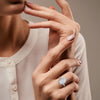Pear Shaped Three-Stone Lab Grown Diamond Gold Ring