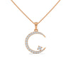 Antique Moon Cut Colorless Solitaire Lab Grown Wedding Pendant