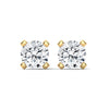 Modern Majesty: 4-Prong Lab Grown Diamond Gold Stud Earrings