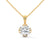 Radiant Bloom Lab Grown Round Diamond Gold Pendant Chain