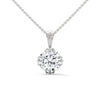 Radiant Bloom Lab Grown Round Diamond Gold Pendant Chain