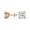 Modern Majesty: 4-Prong Lab Grown Diamond Gold Stud Earrings