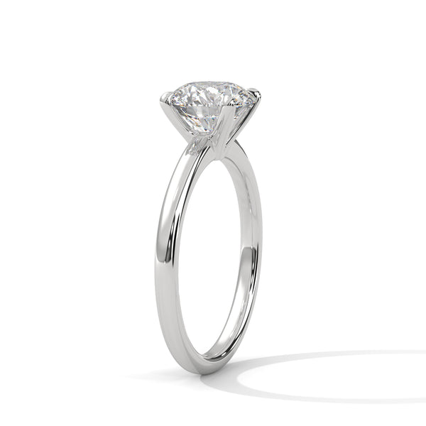 “Celeste Ring—round brilliant diamond sparkle, secure six-prong solitaire elegance, and timeless white-gold beauty crafted to symbolize enduring love and classic sophistication.”