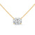 Pure Brilliance Round Lab Grown Diamond Gold Pendant Chain