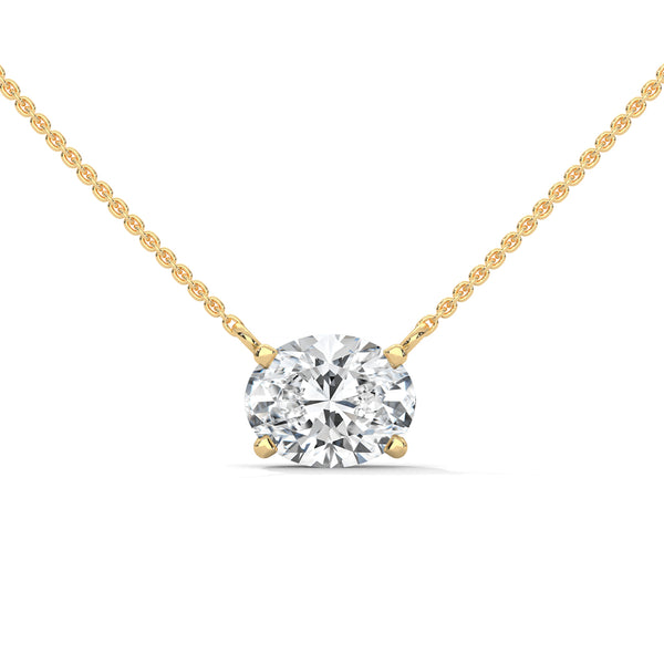Pure Brilliance Round Lab Grown Diamond Gold Pendant Chain