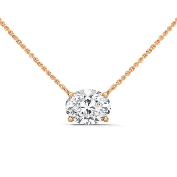 Pure Brilliance Round Lab Grown Diamond Gold Pendant Chain