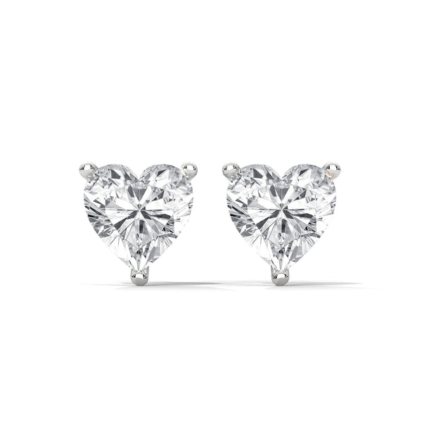 Heart-Shaped Lab Grown Diamond Gold Earrings