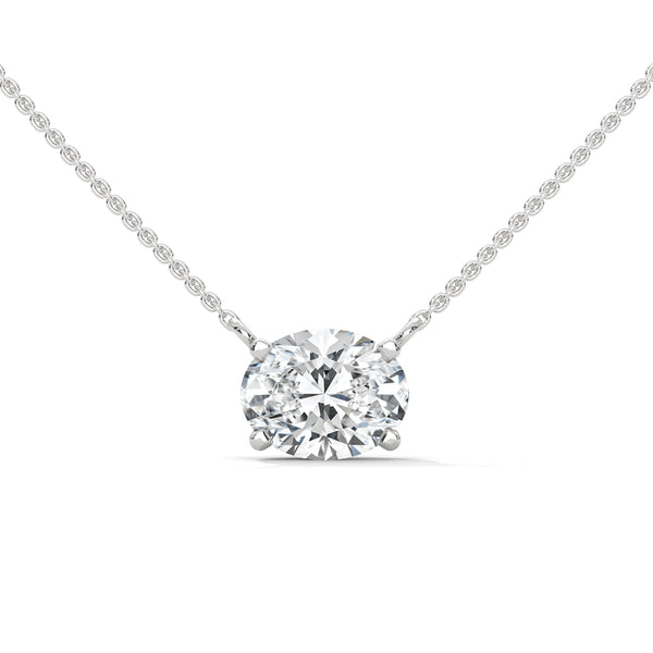 Pure Brilliance Round Lab Grown Diamond Gold Pendant Chain
