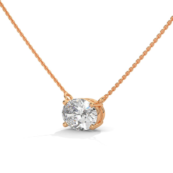 Pure Brilliance Round Lab Grown Diamond Gold Pendant Chain