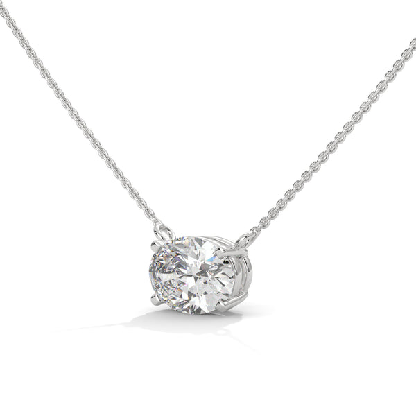 Pure Brilliance Round Lab Grown Diamond Gold Pendant Chain